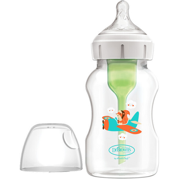 Πλαστικό Μπιμπερό με Φαρδύ Λαιμό Options+ & Θηλή Σιλικόνης 330ml Σκίουρος Dr. Brown's