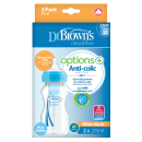 Πλαστικό Μπιμπερό με Φαρδύ Λαιμό Options+ & Θηλή Σιλικόνης Μπλε 2τμχ 270ml Dr. Brown's Πλαστικό Μπιμπερό με Φαρδύ Λαιμό Options+ & Θηλή Σιλικόνης Μπλε 2τμχ 270ml Dr. Brown's