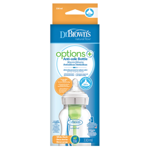 Πλαστικό Μπιμπερό με Φαρδύ Λαιμό Options+ & Θηλή Σιλικόνης 330ml Dr. Brown's Πλαστικό Μπιμπερό με Φαρδύ Λαιμό Options+ & Θηλή Σιλικόνης 330ml Dr. Brown's