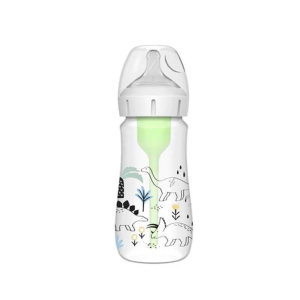 Πλαστικό Μπιμπερό Με Φαρδύ Λαιμό Options+ & Θηλή Σιλικόνης 270ml Δεινόσαυροι Dr. Brown's