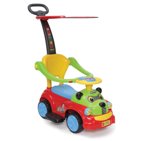 Ποδοκίνητο Αυτοκινητάκι Με Λαβή Γονέα Panda Red Moni