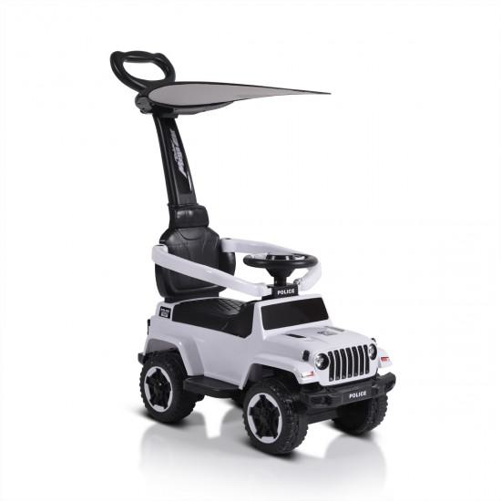 Αστυνομικό Ποδοκίνητο Αυτοκινητάκι Λευκό Με Λαβή Γονέα Moni