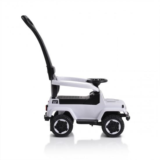 Αστυνομικό Ποδοκίνητο Αυτοκινητάκι Λευκό Με Λαβή Γονέα Moni