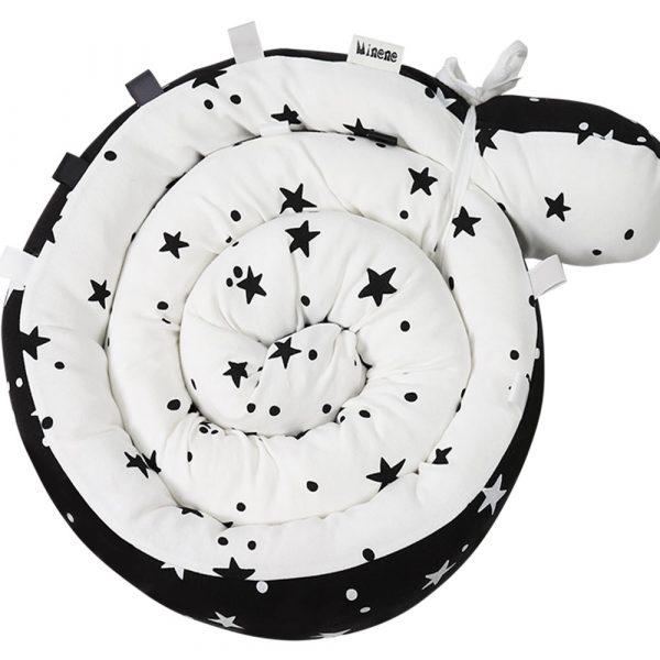 Πολυχρηστικό Μαξιλάρι Snuggly Snake Βαμβακερό Μαύρα Αστέρια Minene Πολυχρηστικό Μαξιλάρι Snuggly Snake Βαμβακερό Μαύρα Αστέρια Minene