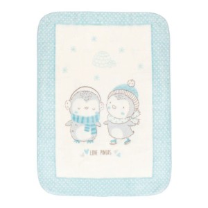 Πολυτελής σούπερ μαλακή κουβέρτα 110/140 Love Pingus Μπλε Kikka Boo