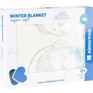 Πολυτελής σούπερ μαλακή κουβέρτα 110/140 Love Pingus Μπλε Kikka Boo