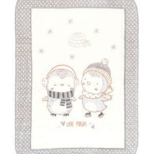 Πολυτελής σούπερ μαλακή κουβέρτα 110/140 Love Pingus Γκρι Kikka Boo