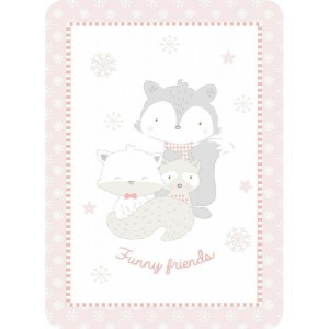 Πολυτελής Σούπερ Μαλακή Κουβέρτα 110/140 Funny Friends Pink Kikka Boo