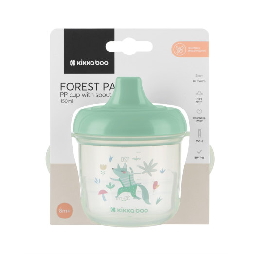 Ποτηράκι Με Λαβές Και Στόμιο 150ml Forest Party Kikka boo Mint