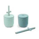 Ποτηράκια Σιλικόνης Με Καλαμάκι 2τμχ Wally Μπλε Done By Deer