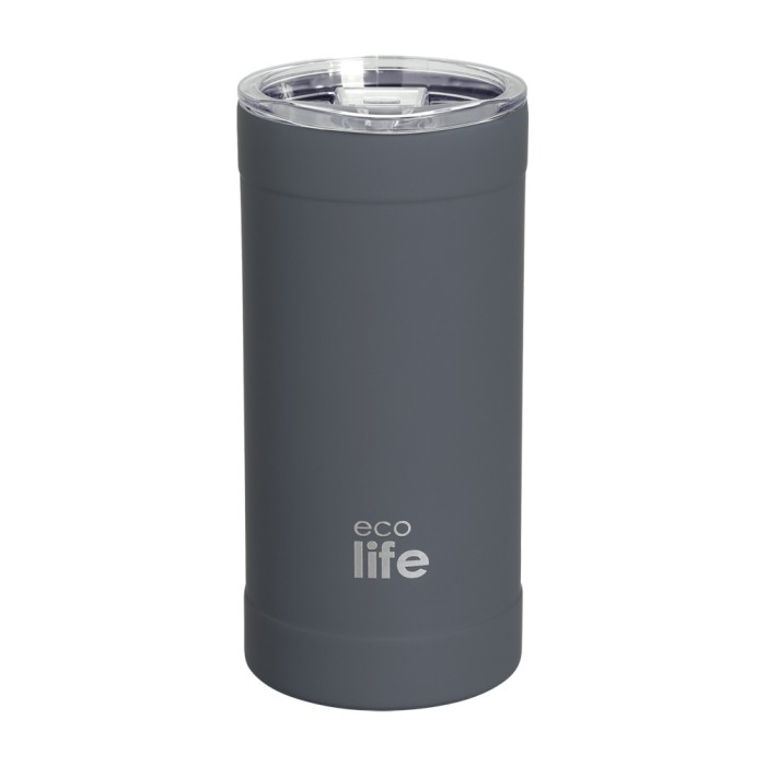 Ποτήρι Θερμό Με Ανοξείδωτο Καλαμάκι Stone Grey Coffee Thermos 500ml Eco Life Ποτήρι Θερμό Με Ανοξείδωτο Καλαμάκι Stone Grey Coffee Thermos 500ml Eco Life