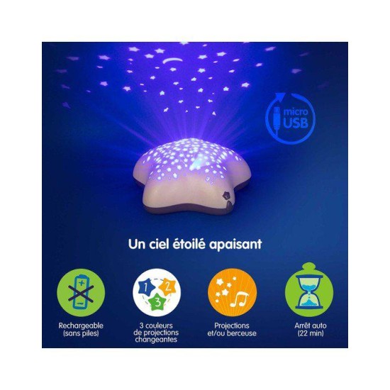 Προβολέας Με Μουσική Μπεζ Αστέρια USB Pabobo Προβολέας Με Μουσική Μπεζ Αστέρια USB Pabobo