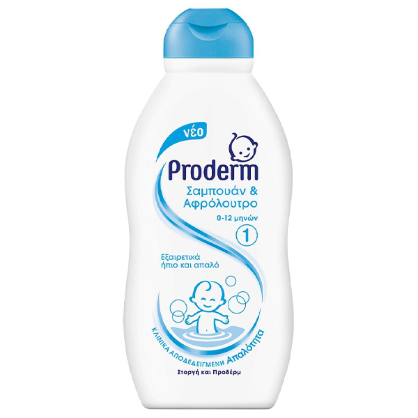 Proderm Σαμπουάν & Αφρόλουτρο 0-12 μηνών 200ml Proderm Σαμπουάν & Αφρόλουτρο 0-12 μηνών 200ml