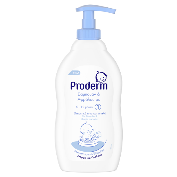 Proderm Σαμπουάν & Αφρόλουτρο 0-12 μηνών 400ml Proderm Σαμπουάν & Αφρόλουτρο 0-12 μηνών 400ml