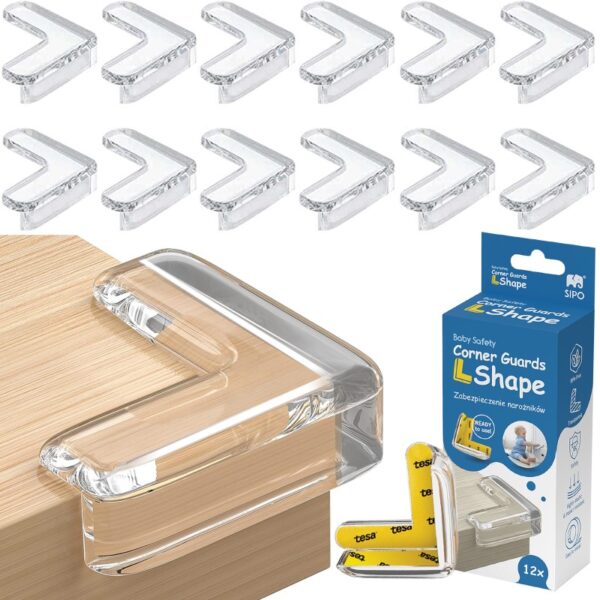 Προστατευτικά Γωνιών L-Shape Διάφανα 12τμχ Sipo Προστατευτικά Γωνιών L-Shape Διάφανα 12τμχ Sipo