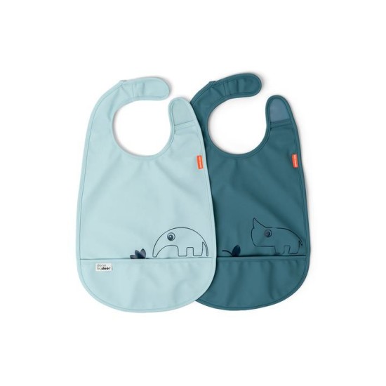 Σαλιάρα Με Βέλκρο Σετ 2τμχ Friends Blue Done By Deer