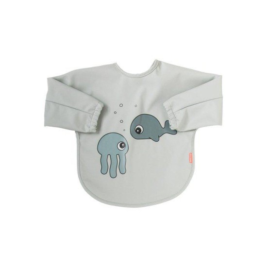 Σαλιάρα με Mακρύ Mανίκι 6-18m Sea Friends Grey Done By Deer