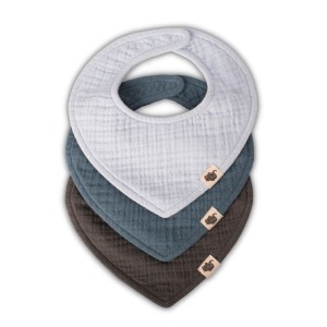 Σαλιάρα Μουσελίνα 3τμχ Αδιάβροχη Funna Baby Province Petrol