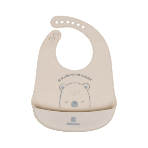 Σαλιάρα Σιλικόνης Bear With Me Γκρι Kikka Boo