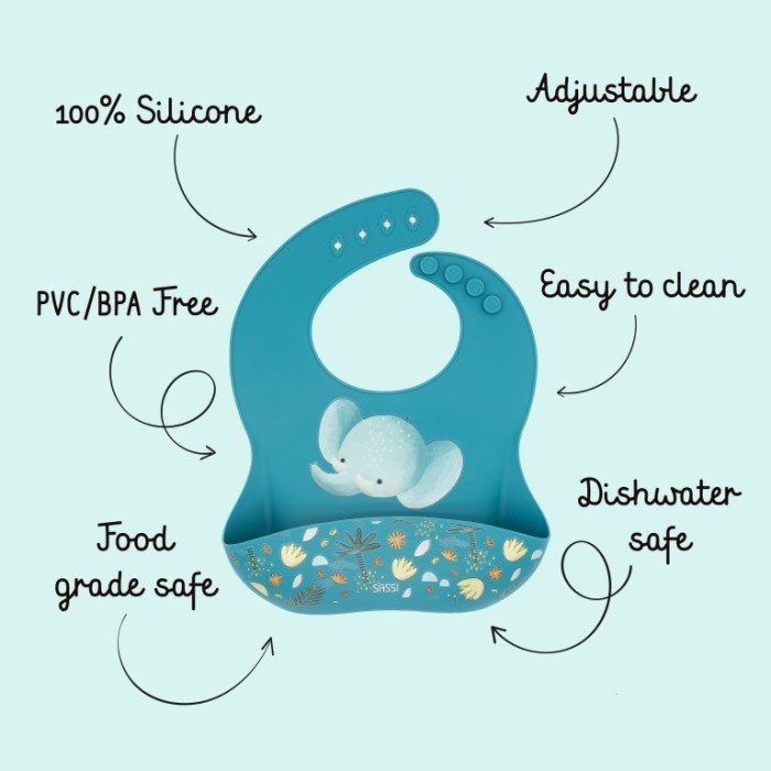 Sassi Σαλιάρα Σιλικόνης Chewy the Elephant