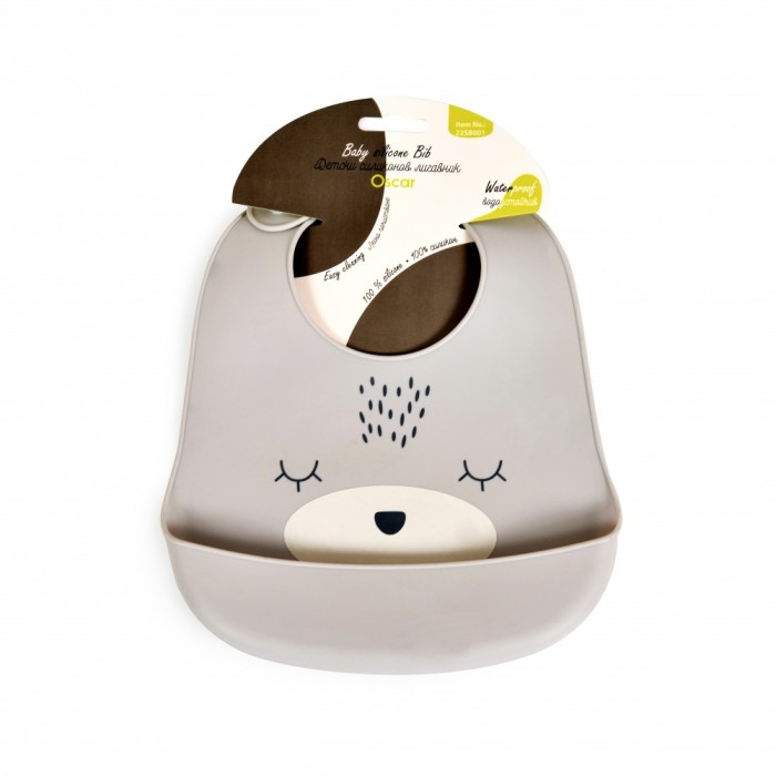 Σαλιάρα Σιλικόνης Oscar Γκρι Cangaroo Σαλιάρα Σιλικόνης Oscar Γκρι Cangaroo