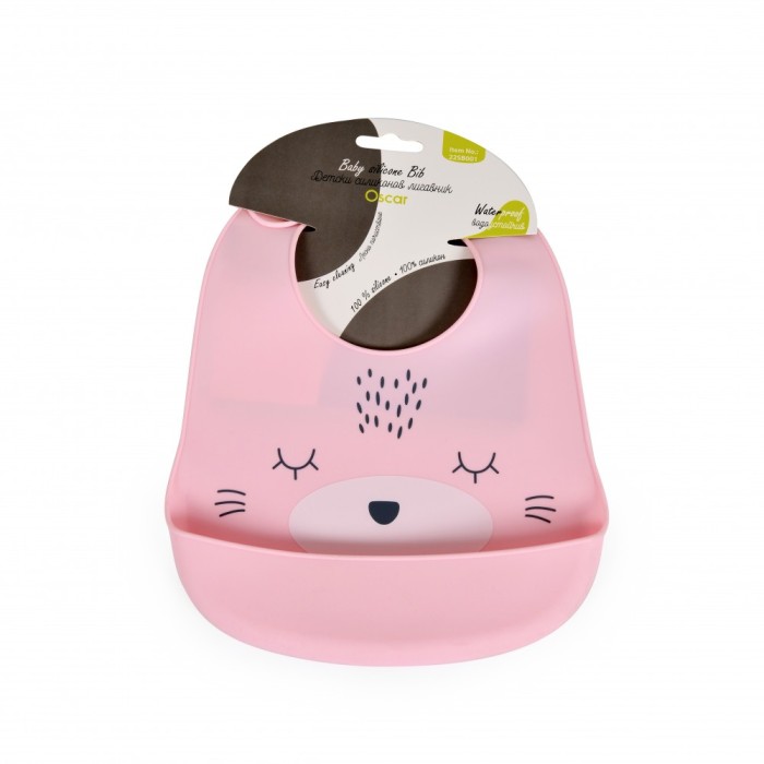 Σαλιάρα Σιλικόνης Oscar Ροζ Cangaroo Σαλιάρα Σιλικόνης Oscar Ροζ Cangaroo