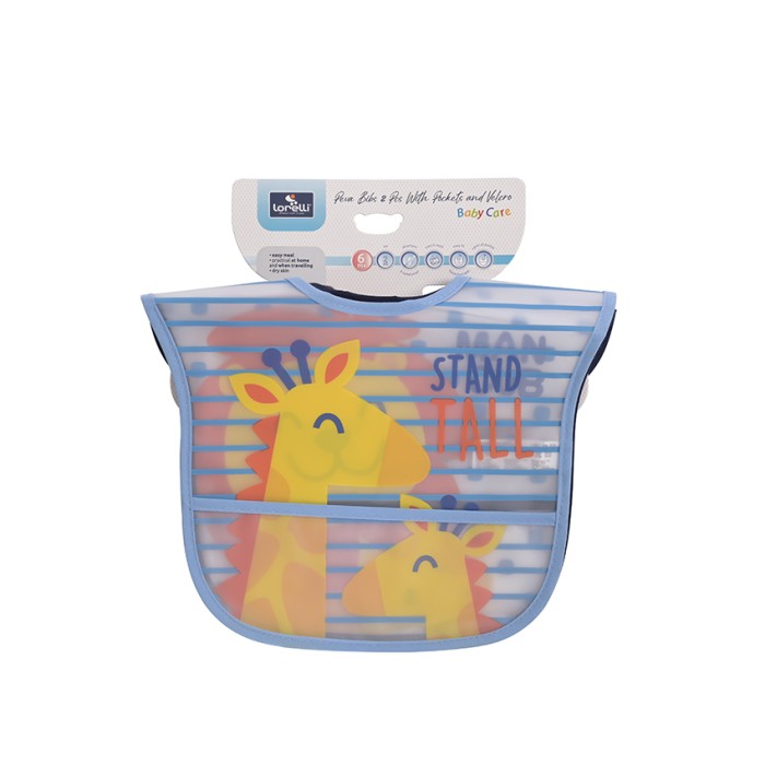 Σαλιάρες Aδιάβροχες Με Τσέπη 2τμχ Μπλε Lorelli