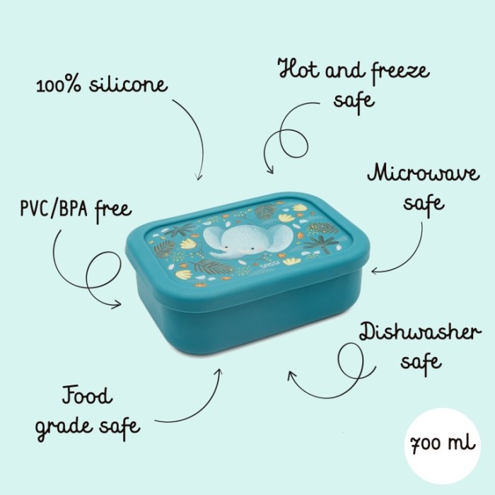 Sassi Δοχείο Φαγητού Σιλικόνης Mε Χωρίσματα Chewy The Elephant