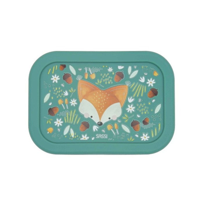 Sassi Δοχείο Φαγητού Σιλικόνης Mε Χωρίσματα Crunchy The Fox