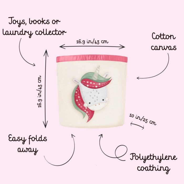 Sassi Καλάθι Αποθήκευσης Unicorn Sparkly