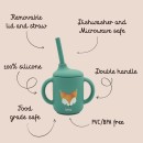 Sassi Κύπελλο Σιλικόνης Με Χερούλια Και Καλαμάκι Crunchy The Fox