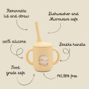 Sassi Κύπελλο Σιλικόνης Με Χερούλια Και Καλαμάκι Gnawy the Sloth