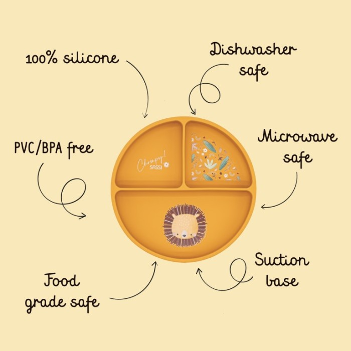 Sassi Πιάτο Σιλικόνης Με Χωρίσματα Chompy The Lion