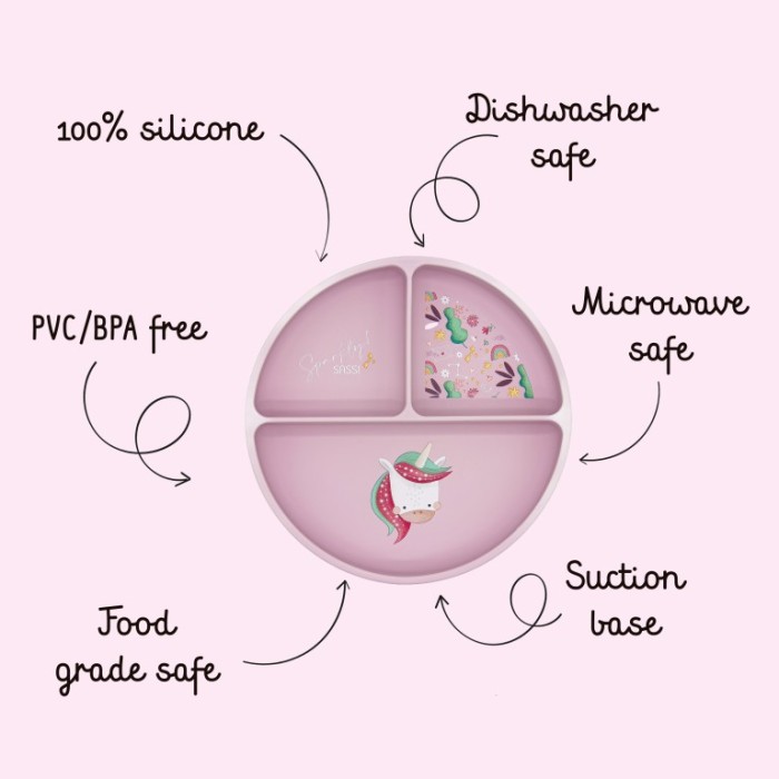 Sassi Πιάτο Σιλικόνης Με Χωρίσματα Sparkly The Unicorn