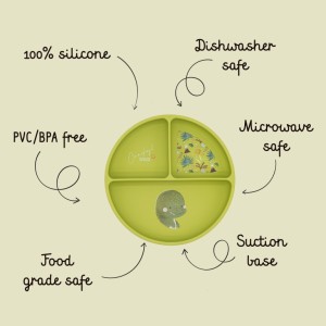 Sassi Πιάτο Σιλικόνης Με Χωρίσματα Cracky The Dinosaur