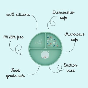 Sassi Πιάτο Σιλικόνης Με Χωρίσματα Munchy Τhe Bear