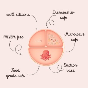 Sassi Πιάτο Σιλικόνης Με Χωρίσματα Slurpy The Octopus