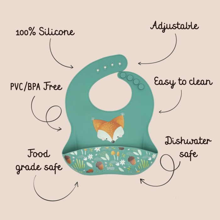 Sassi Σαλιάρα Σιλικόνης Crunchy the Fox Sassi Σαλιάρα Σιλικόνης Crunchy the Fox