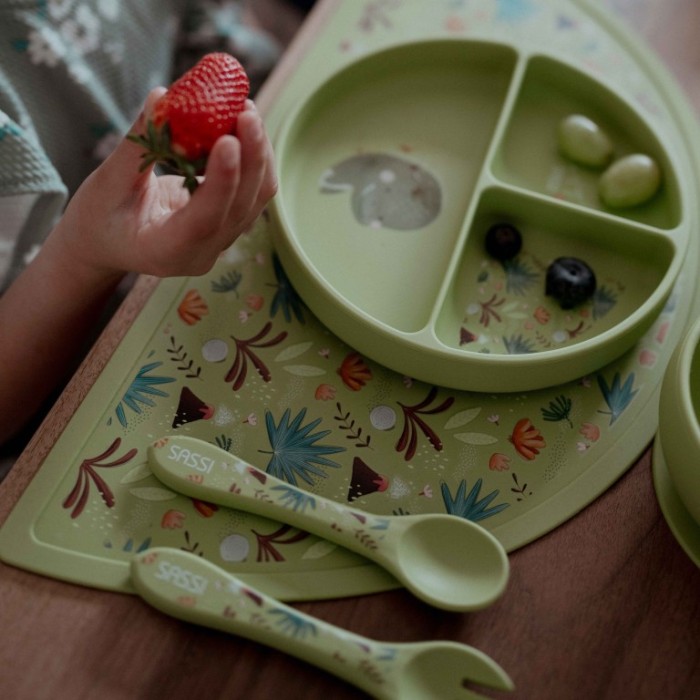 Sassi Σετ Κουτάλι Πιρούνι Σιλικόνης Cracky The Dinosaur