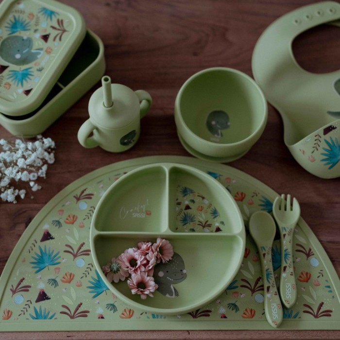 Sassi Σετ Κουτάλι Πιρούνι Σιλικόνης Cracky The Dinosaur