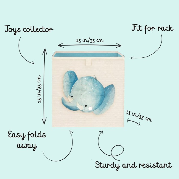 Sassi Τετράγωνο Κουτί Αποθήκευσης Chewy The Elephant