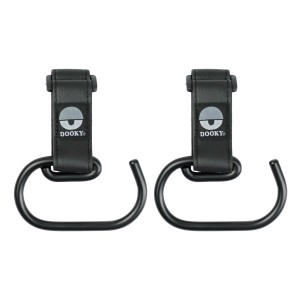 Σετ 2 Μεγάλοι Γάντζοι Καροτσιού Μαύρο Dooky