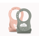 Σετ 2τμχ Σαλιάρες Σιλικόνης Roll Up 4370 English Rose/Sage Green Nuvita Σετ 2τμχ Σαλιάρες Σιλικόνης Roll Up 4370 English Rose/Sage Green Nuvita