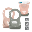 Σετ 2τμχ Σαλιάρες Σιλικόνης Roll Up 4370 English Rose/Sage Green Nuvita Σετ 2τμχ Σαλιάρες Σιλικόνης Roll Up 4370 English Rose/Sage Green Nuvita