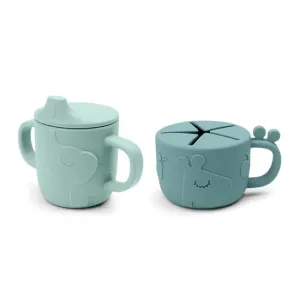 Σετ 2 τμχ Εκπαιδευτικό Snak Ποτηράκι Friends Μπλε Done By Deer