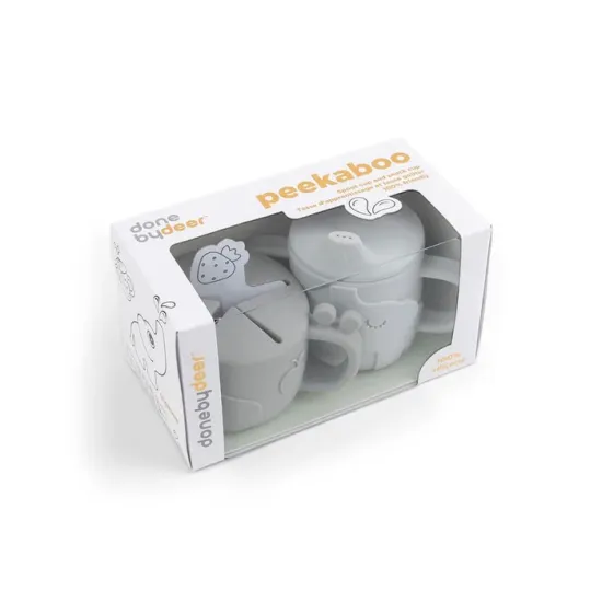 Σετ 2 τμχ Εκπαιδευτικό Snak Ποτηράκι Friends Γκρι Done By Deer