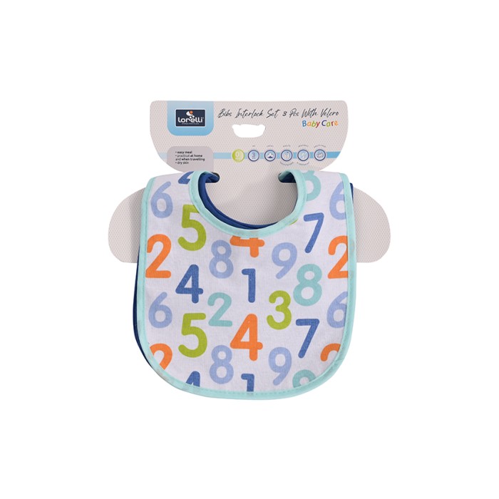 Σετ 3τμχ Σαλιάρες Με Velcro Για Αγόρι Μπλε Lorelli