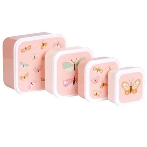 Σετ 4 Δοχεία Φαγητού Μεσημεριανό & Σνακ Πεταλούδες A little lovely company