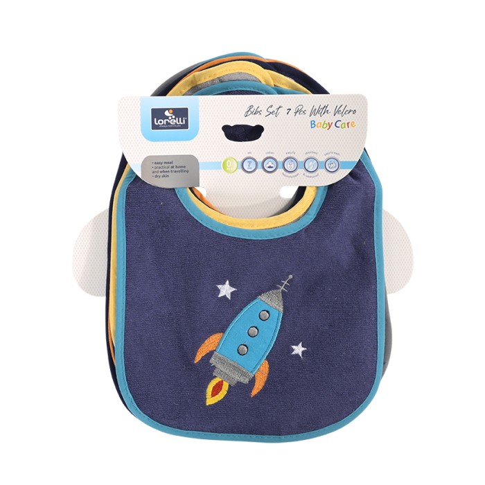 Σετ 7τμχ Σαλιάρες Με Velcro Για Αγόρι Μπλε Lorelli