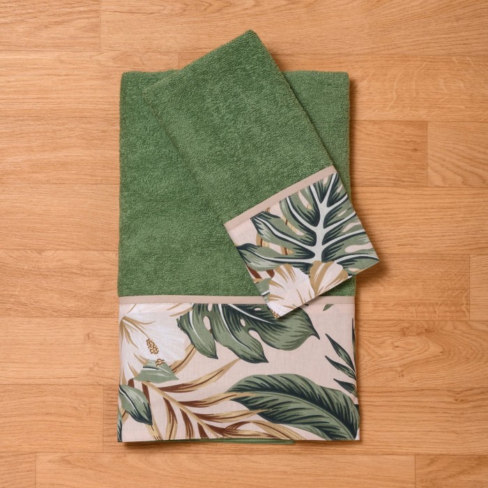 Σετ Βρεφικές Πετσέτες 2τμχ Tropical Leaves Abo Σετ Βρεφικές Πετσέτες 2τμχ Tropical Leaves Abo
